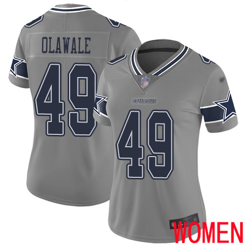 Women Dallas Cowboys Limited Gray Jamize Olawale #49 Inverted Legend NFL Jersey